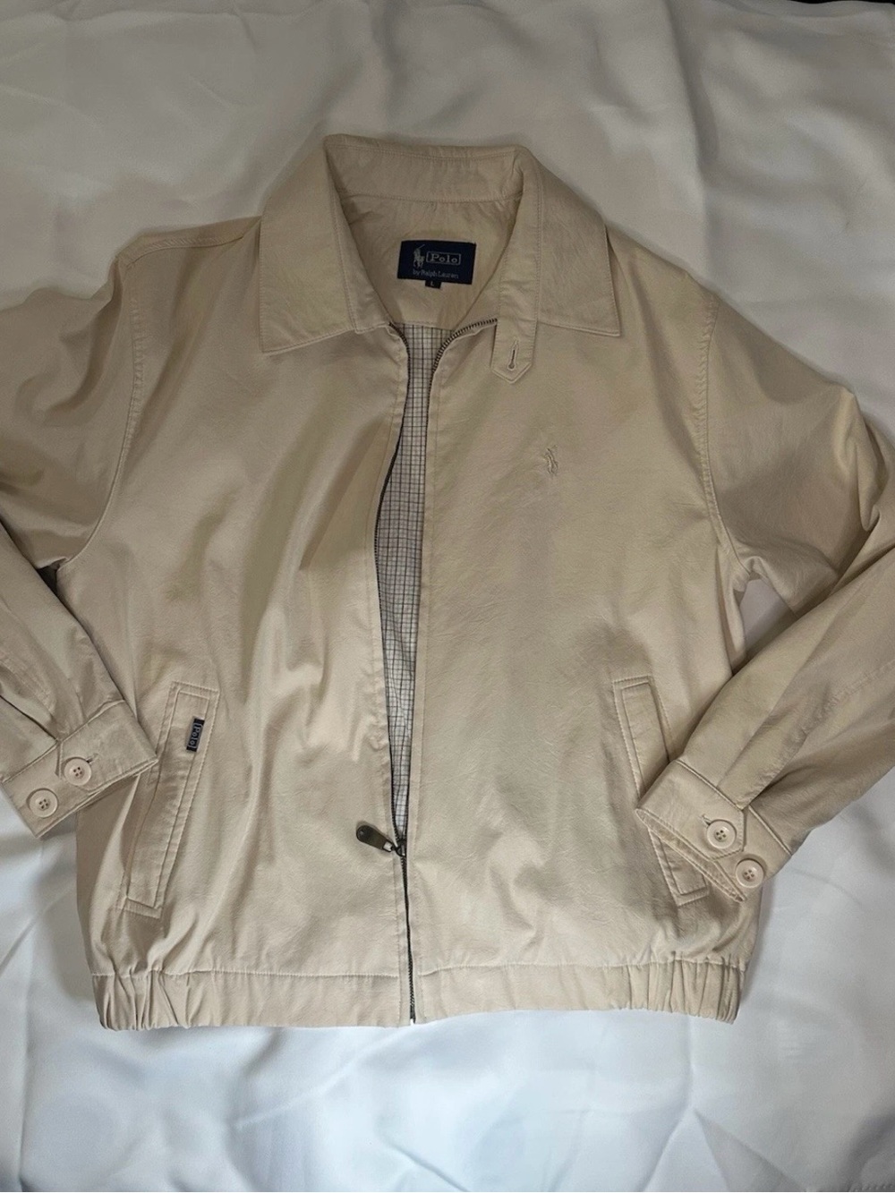 Polo by Ralph Lauren Inspired Cream Zip-Front Jacket